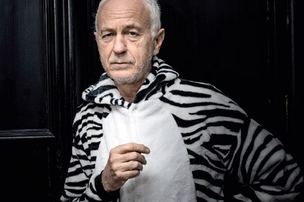 Tim Caro, University of California, Davis, dressed as zebra Tim Caro, University of California, Davis, dressed as zebra