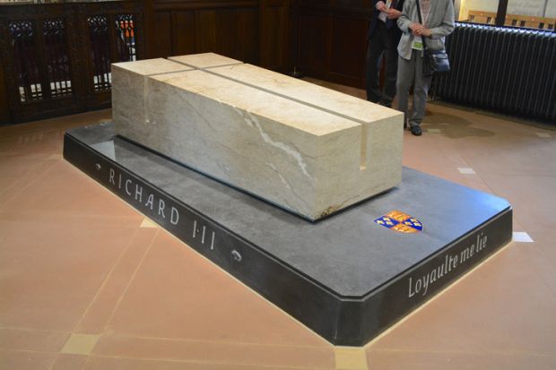 Tomb of King Richard III, buried at Leicester cathedral of Saint Martin