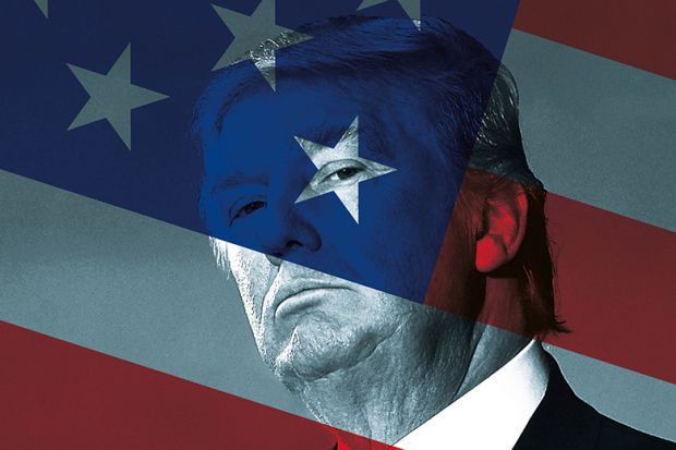 Donald Trump and US flag montage Donald Trump and US flag montage