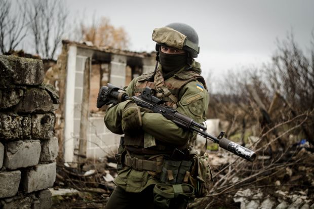 A Ukrainian soldier A Ukrainian soldier