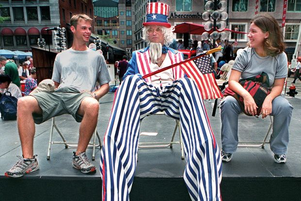 Uncle Sam taking a break in the Harbor Festival at Faneual hall Uncle Sam taking a break in the Harbor Festival at Faneual hall to illustrate I miss adrenaline of government, says Harvard’s soft power pioneer