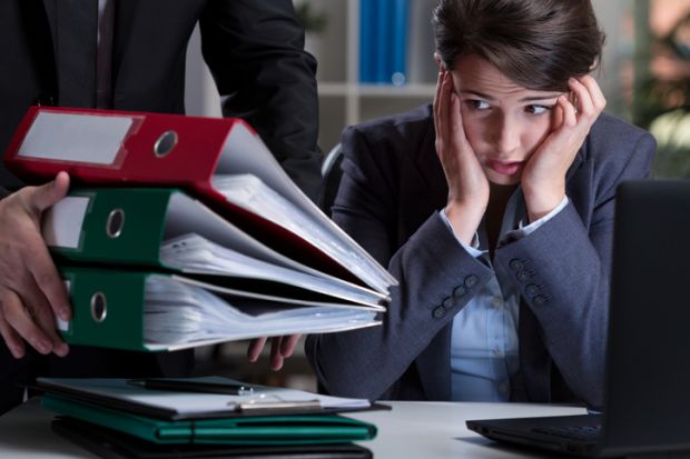 Unfair chief giving assistant a lot of work