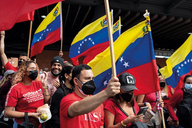 Supporters of Nicolas Maduro participate in a rally on Youth Day Supporters of Nicolas Maduro participate in a rally on Youth Day