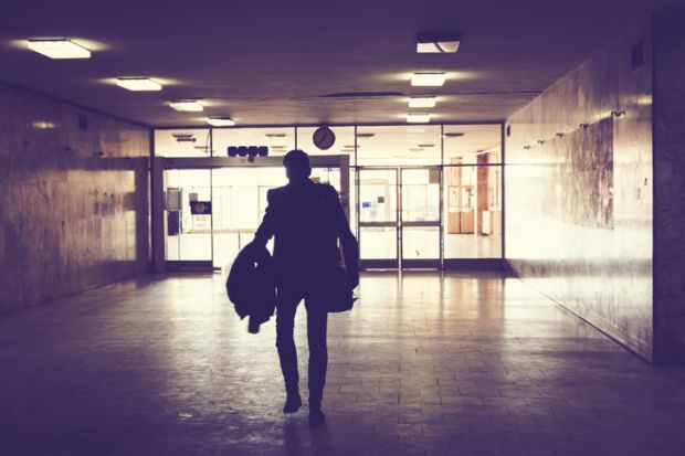 Walking through hallway