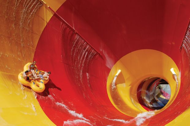 A giant water slide A giant water slide