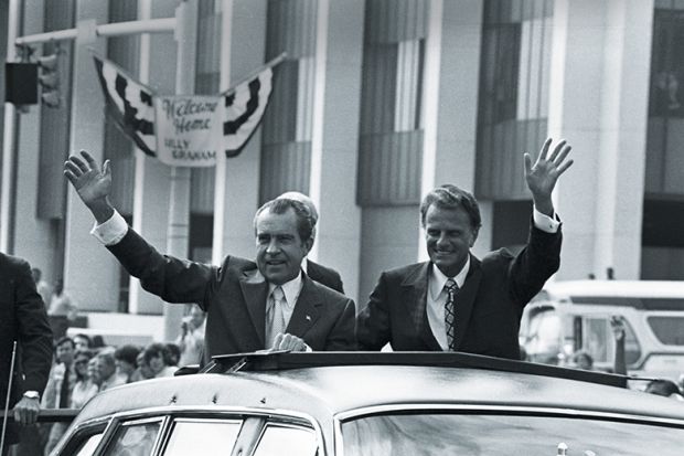 Richard Nixon’s rhetorical dog-whistles lured whites in, and his close relationship with evangelist preacher Billy Graham      confirmed that he could ‘perform religion’ and endear himself to southern white voters