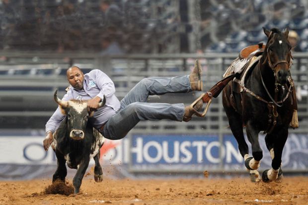 Darrell Petry leaps off his horse as he competes in Steer Wrestling during the Rodeo Houston BP Super Series II, in Houston Darrell Petry leaps off his horse as he competes in Steer Wrestling during the Rodeo Houston BP Super Series II, in Houston to illustrate Fixing America’s broken credit transfer system