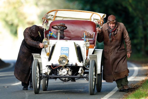A 1901c Renault being pushed up a hill after breaking down during the annual London to Brighton Veteran Car Run to illustrate EU’s planned limit on fixed-term contracts ‘unworkable’