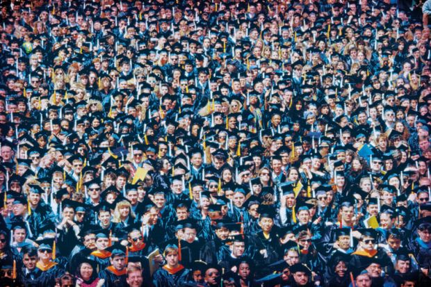 Crowd of graduates to illustrate Is Europe seeing the mass ification of the doctorate?