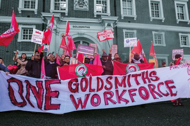 Security Officers at Goldsmiths, part of the University of London, in South London are campaigning for their jobs to be brought in-house'  to illustrate Being measured and judged alongside friends and colleagues was too much