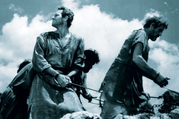 Film still of Ben Hur who has fallen into slavery Film still of Ben Hur who has fallen into slavery as a metaphor for universities refuse to ‘slavishly follow’ teacher training plans