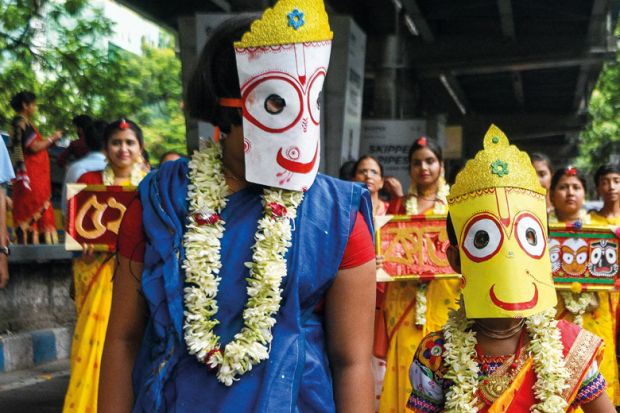 People dressed as Jagannath, Subhadra and Balaram during annual rathyatra festival in Kolkata , India People dressed as Jagannath , Subhadra and Balaram during annual rathyatra festival in Kolkata , India to illustrate Mandatory ‘Indian knowledge’ course seen as ‘indoctrination’
