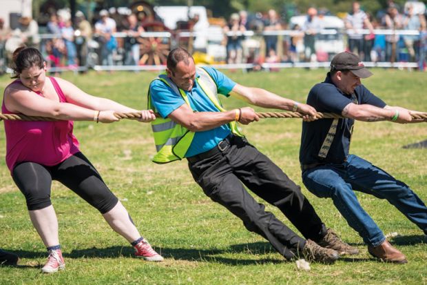 Tug of War game at Masham, UK to illustrate Labour tipped to ‘lean on’ research budget to boost growth
