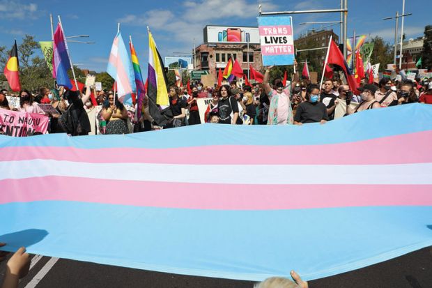 group known as Pride in Protest  march along parade route from Taylor Square to Hyde Park for  Gender transition leave rises up Australian union’s agenda
