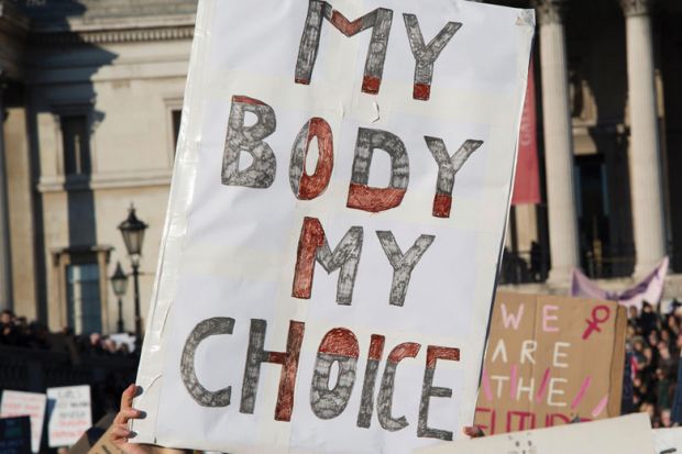 Women's March on London. Banner reading 'My body my choice'. Women's March on London. Banner reading 'My body my choice'.