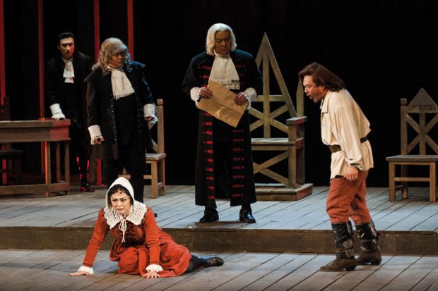 Performers stage a Chinese version of The Crucible to illustrate End ‘witch-hunt’ against v-cs over high pay, says report