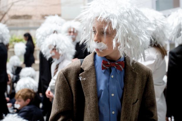 Children dressed as Einstein Children dressed as Einstein