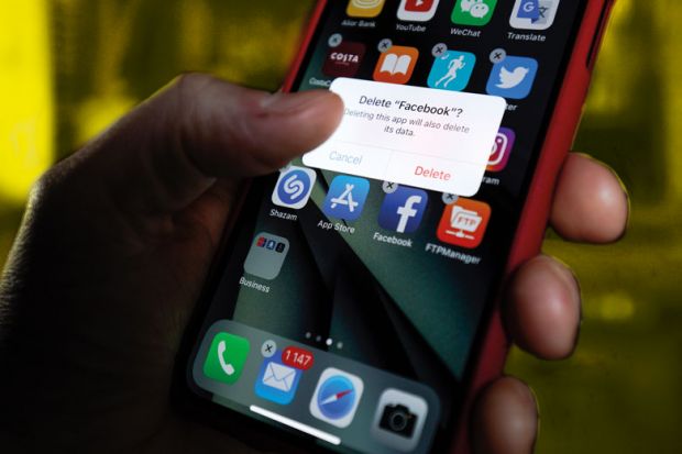 deleting facebook app from mobile phone