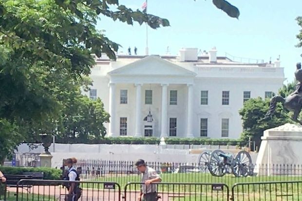 The White House The White House illustrating news article about student debt forgiveness by the Biden administration