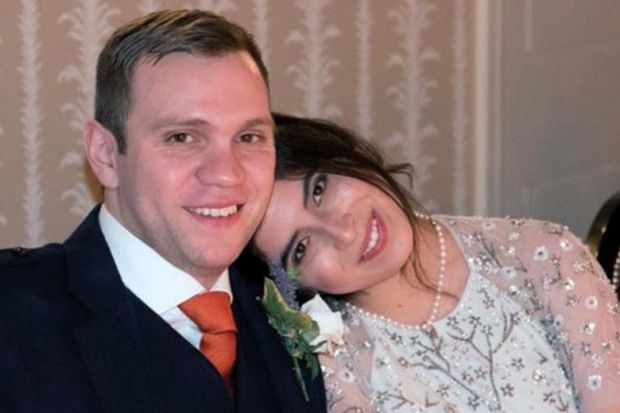 Matthew Hedges with his wife, Daniela Tejada