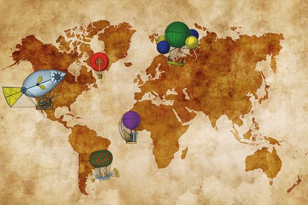 balloons and world map Balloons and world map