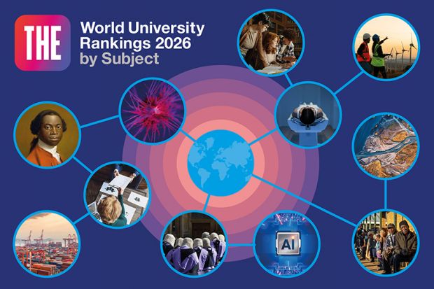 World University Rankings 2026 by Subject logo with pictures for each subject, to illustrate the methodology.