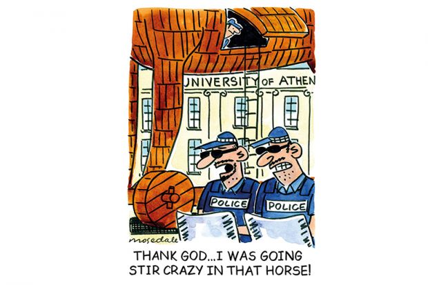 Cartoon Athens Troy