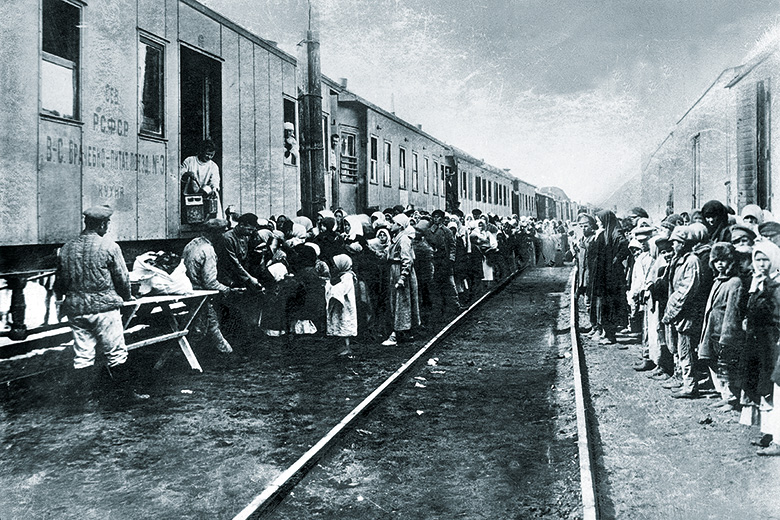Supplies train for Russian transported convicts during deportation to Siberia Supplies train for Russian transported convicts during deportation to Siberia