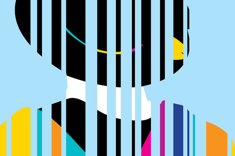 University graduate against barcode University graduate against barcode