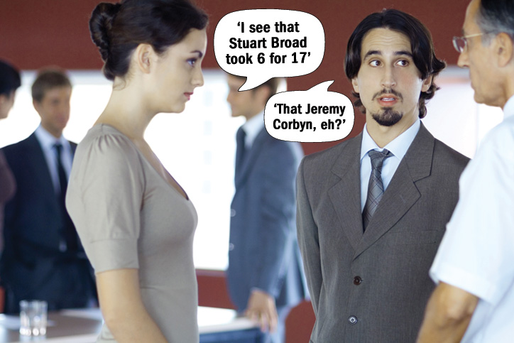University staff discussing Jeremy Corbyn University staff discussing Jeremy Corbyn