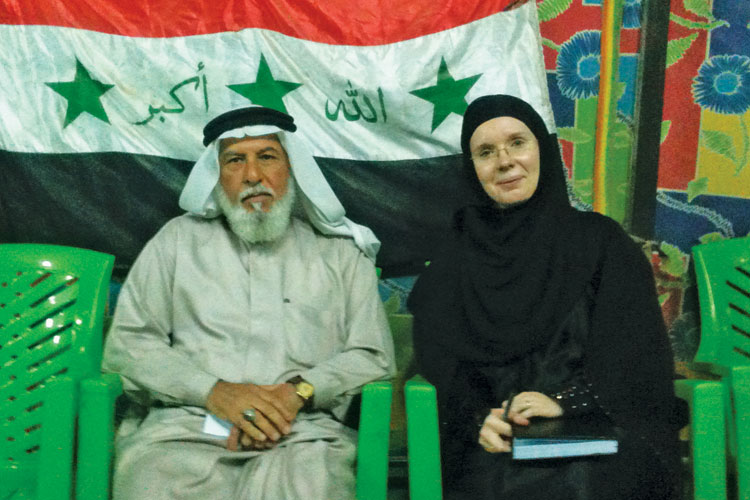 Victoria Fontan with Fallujah peace movement spokesman Victoria Fontan with Fallujah peace movement spokesman